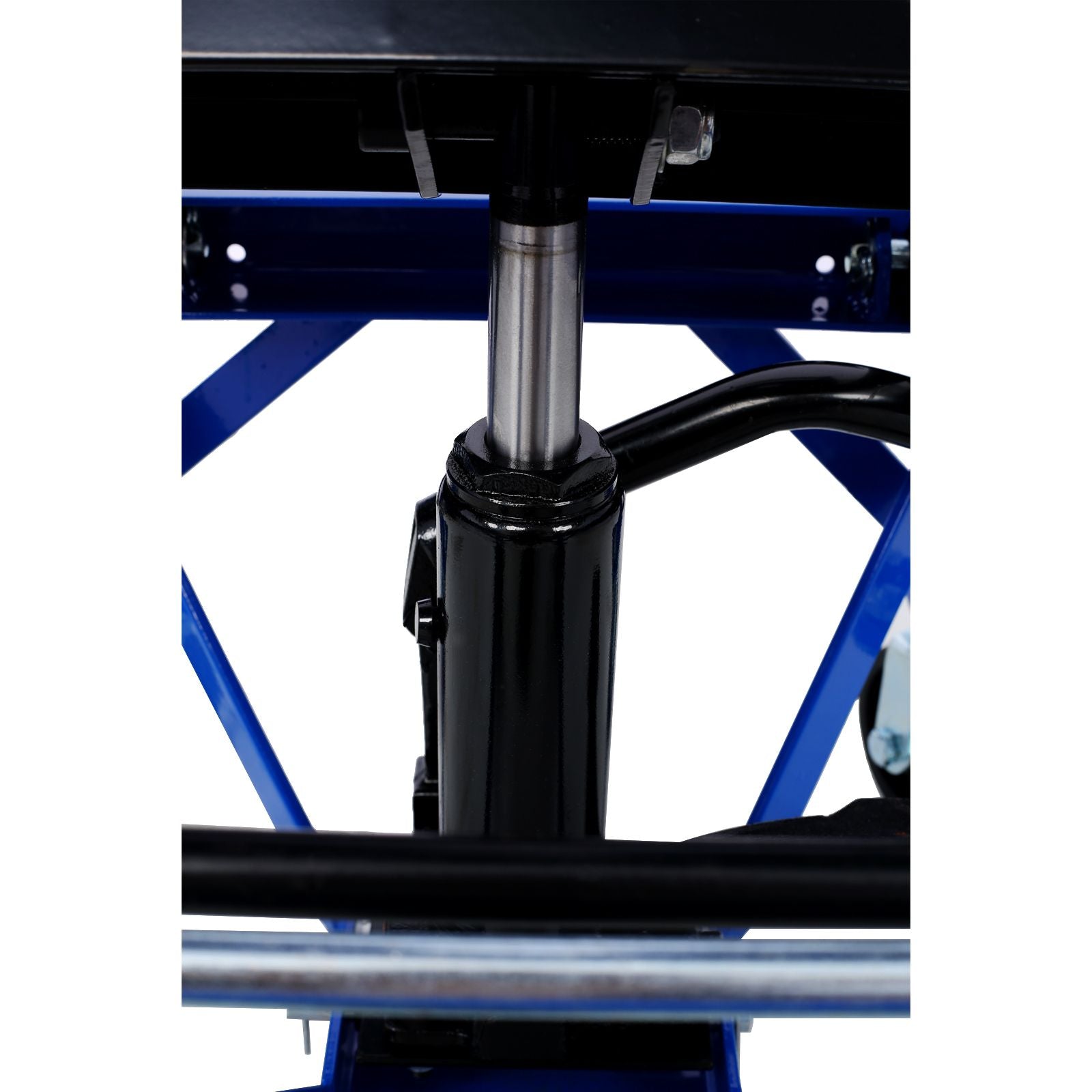 300 Lbs Hydraulic Motorcycle Scissor Jack Lift Blue Wheels - Inside The Bars