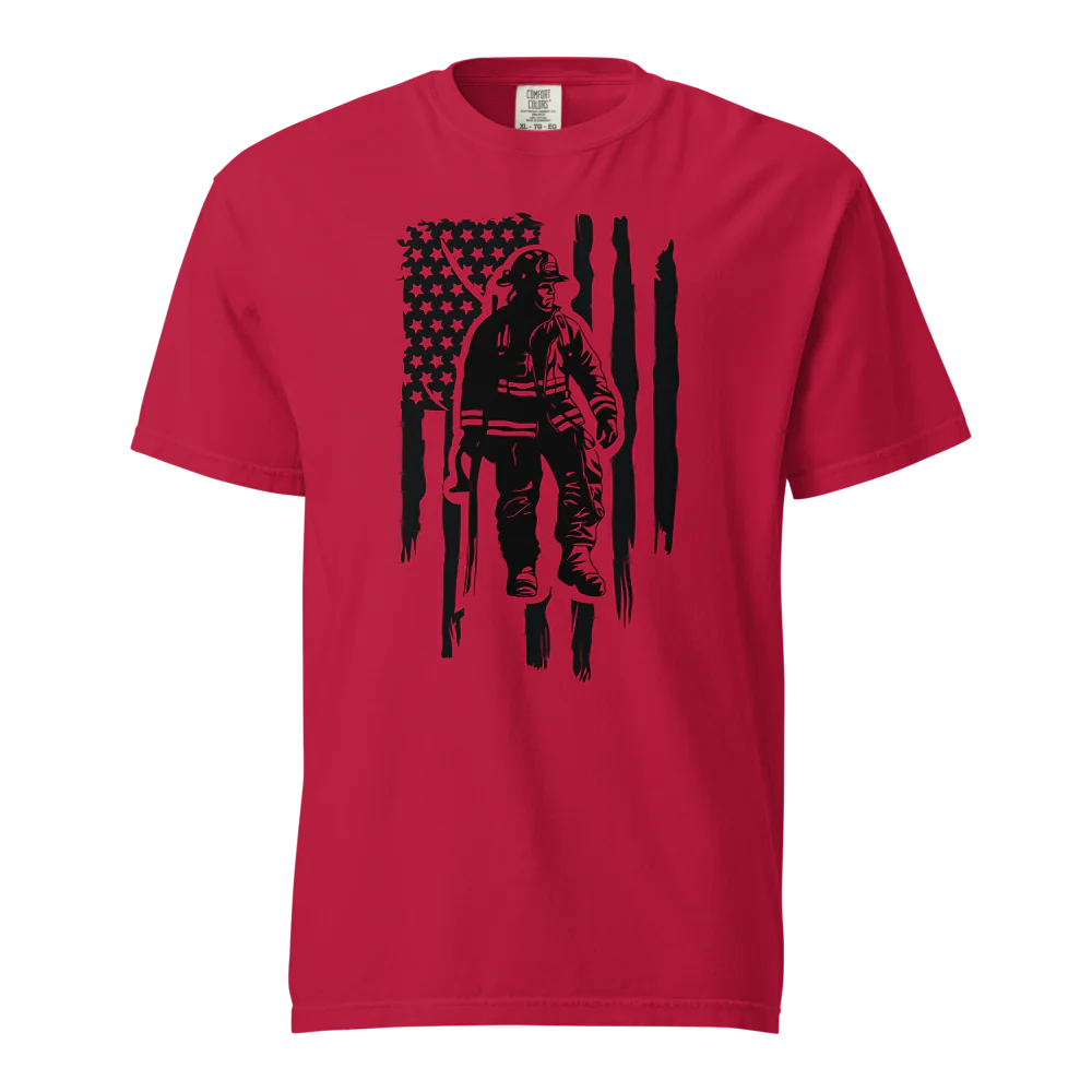 Firefighter Flag T-Shirt | Comfort Colors 1717