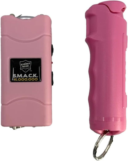 Compact Self-Defense Keychain Set - Powerful Stun Gun & Pepper Spray Gel with LED Light, USB Rechargeable Safety Tool for Women's Protection