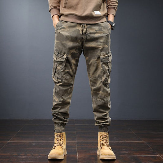 Men's Tactical Cargo Joggers - Full Length Casual Military Pants for Work and Streetwear