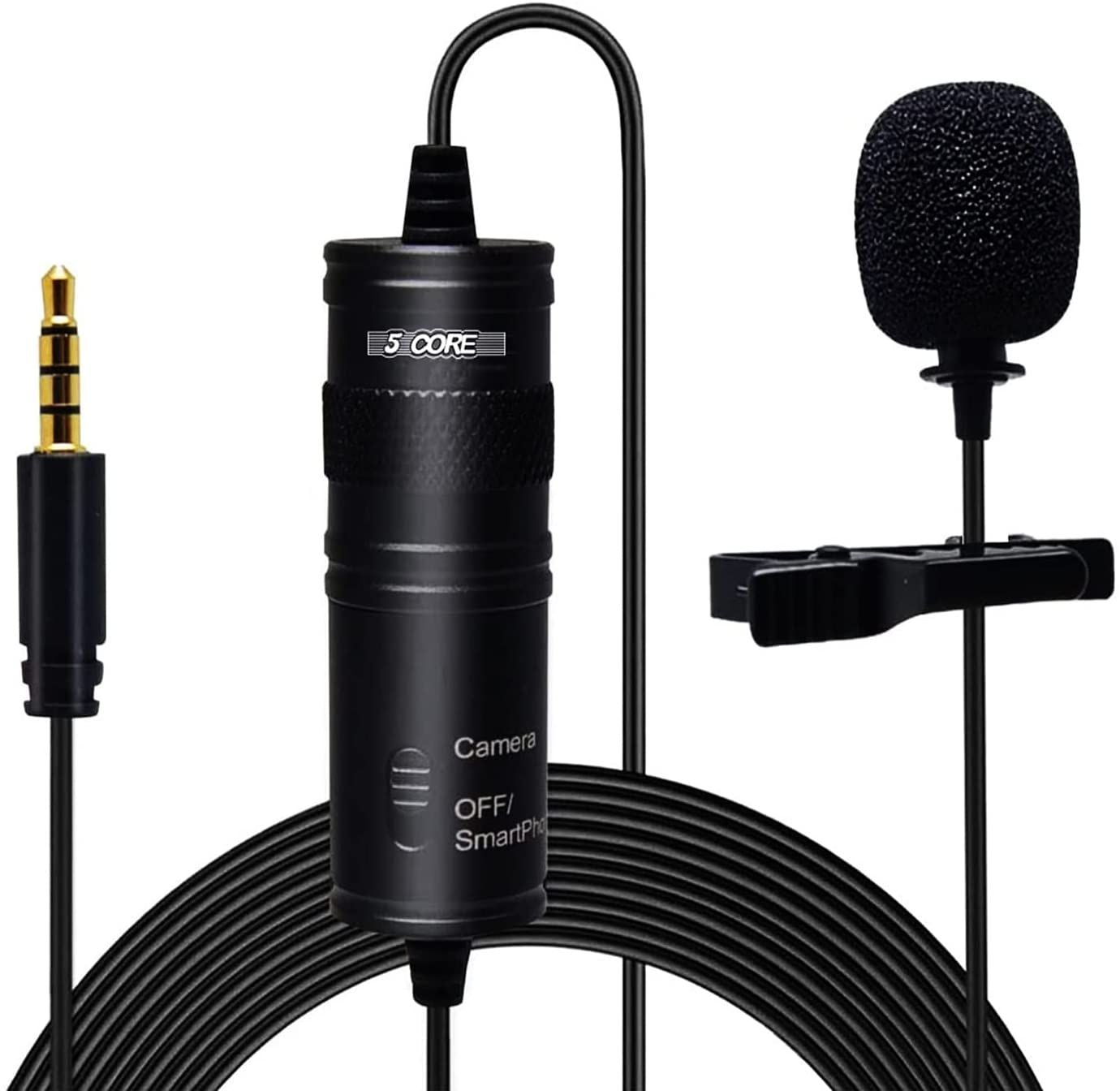 5 Core Professional Omnidirectional Lavalier Microphone 3.5mm Clip - On Mic for Smartphones and Cameras - Inside The Bars