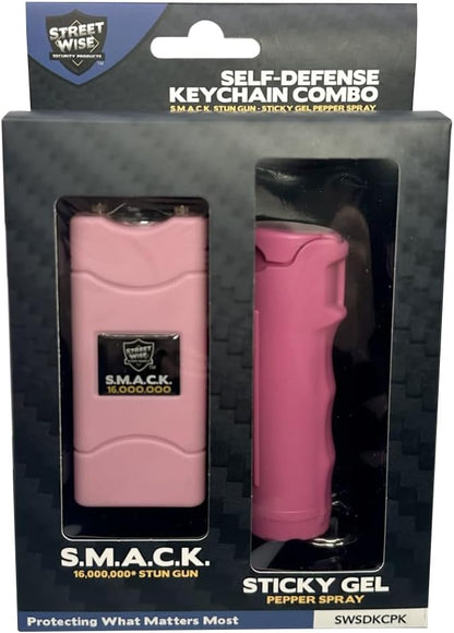 Compact Self-Defense Keychain Set - Powerful Stun Gun & Pepper Spray Gel with LED Light, USB Rechargeable Safety Tool for Women's Protection