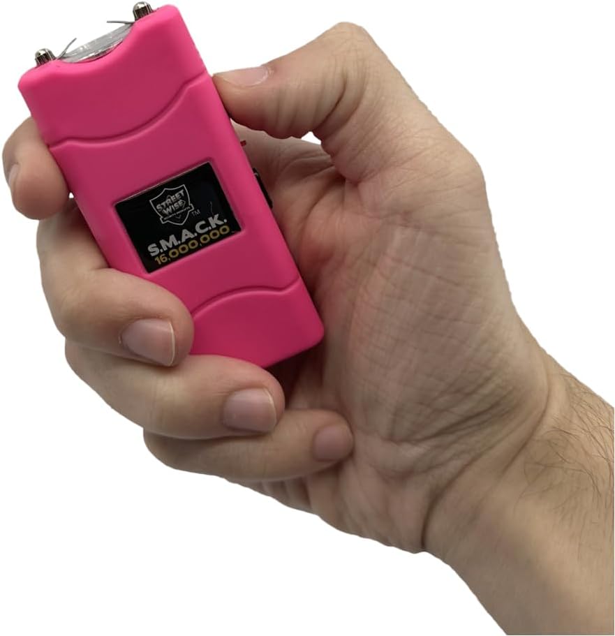 Compact Empowerment Self-Defense Keychain Set - Hot Pink Stun Gun & Pepper Gel