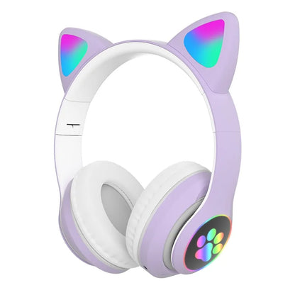 Wireless LED Cat Ear Headphones with Noise Isolation and TF Card Compatibility - Inside The Bars