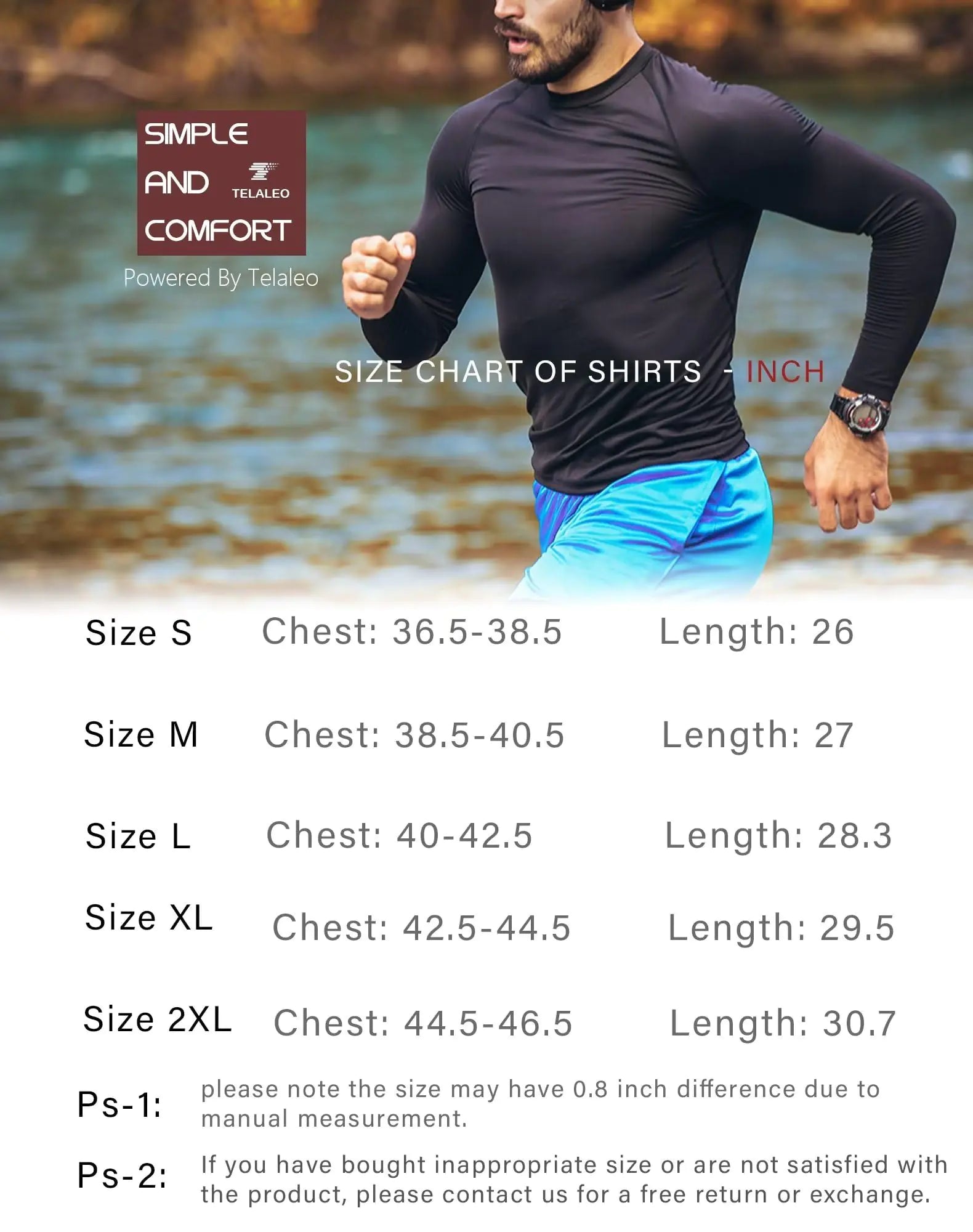 Men's 5-Pack UPF Long Sleeve Compression Workout Shirts