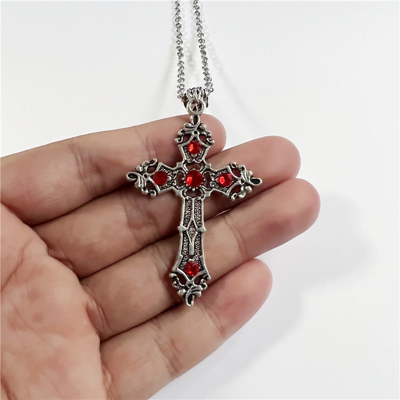 Unisex Gothic Cross Necklace in Alloy with Christian Design