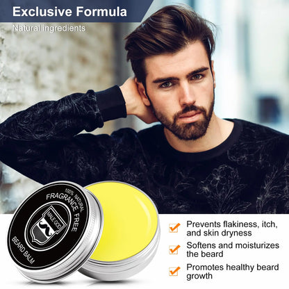 Ultimate Beard Growth Gift Set for Men - Includes Oil, Balm, Comb & Massager for Spotty Beards - Perfect for Christmas & Birthday Celebrations