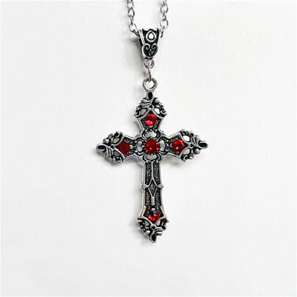 Unisex Gothic Cross Necklace in Alloy with Christian Design