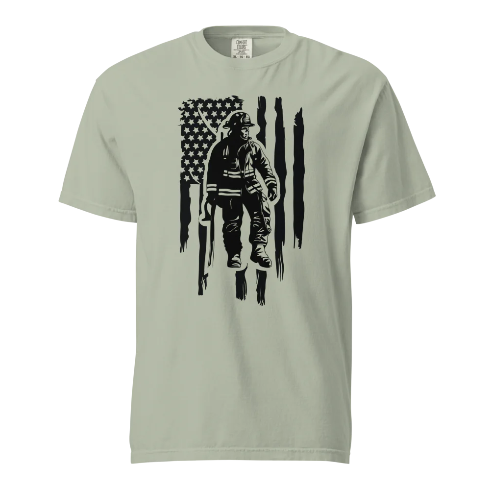 Firefighter Flag T-Shirt | Comfort Colors 1717