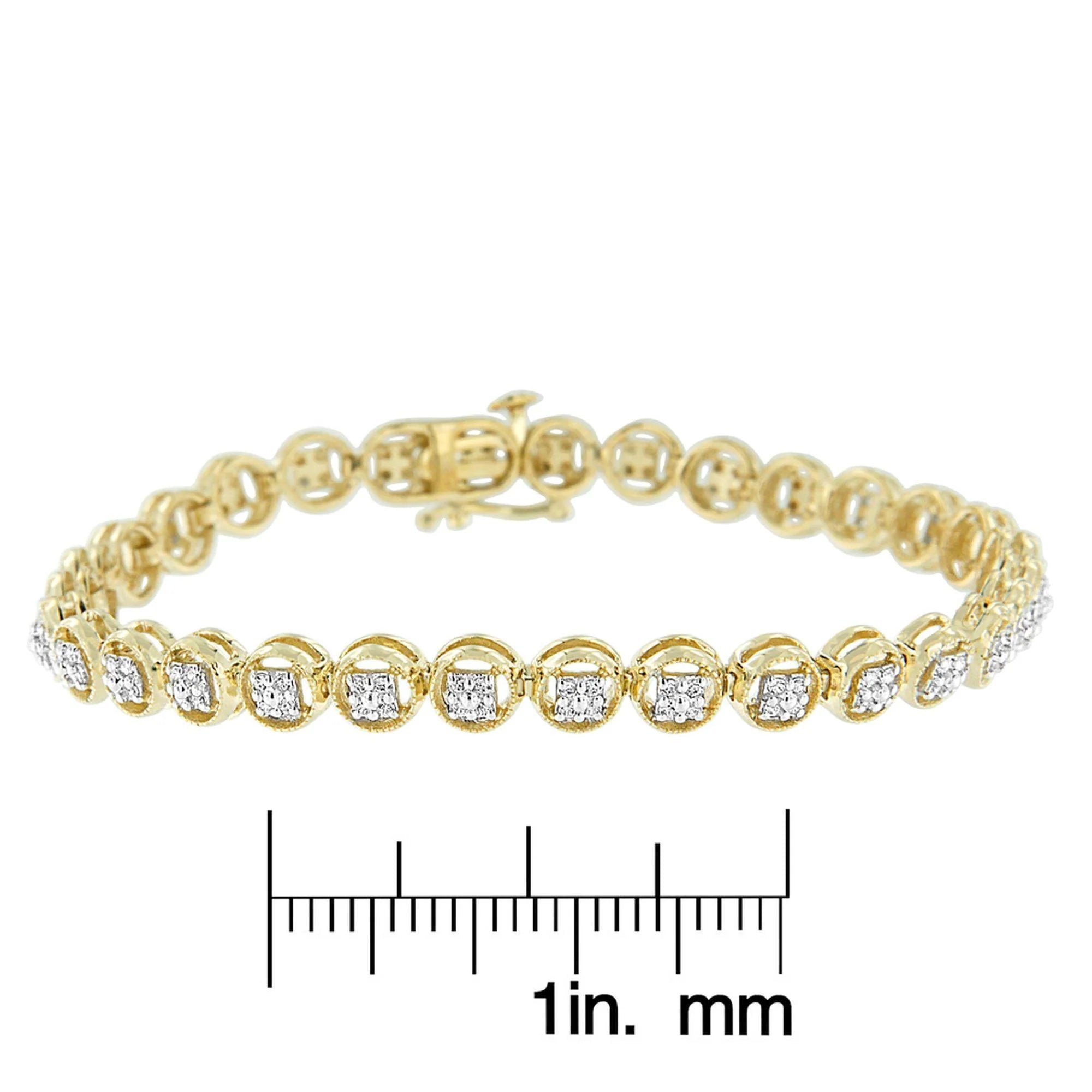 .925 Sterling Silver 1/4 Cttw Diamond 7 Inch Tennis Bracelet - Inside The Bars