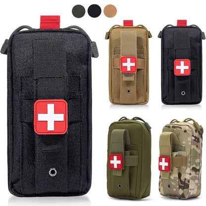 Tactical Outdoor First Aid Kit - Compact Medical EDC Pouch with Tourniquet, Scissors, and Molle System for Emergencies