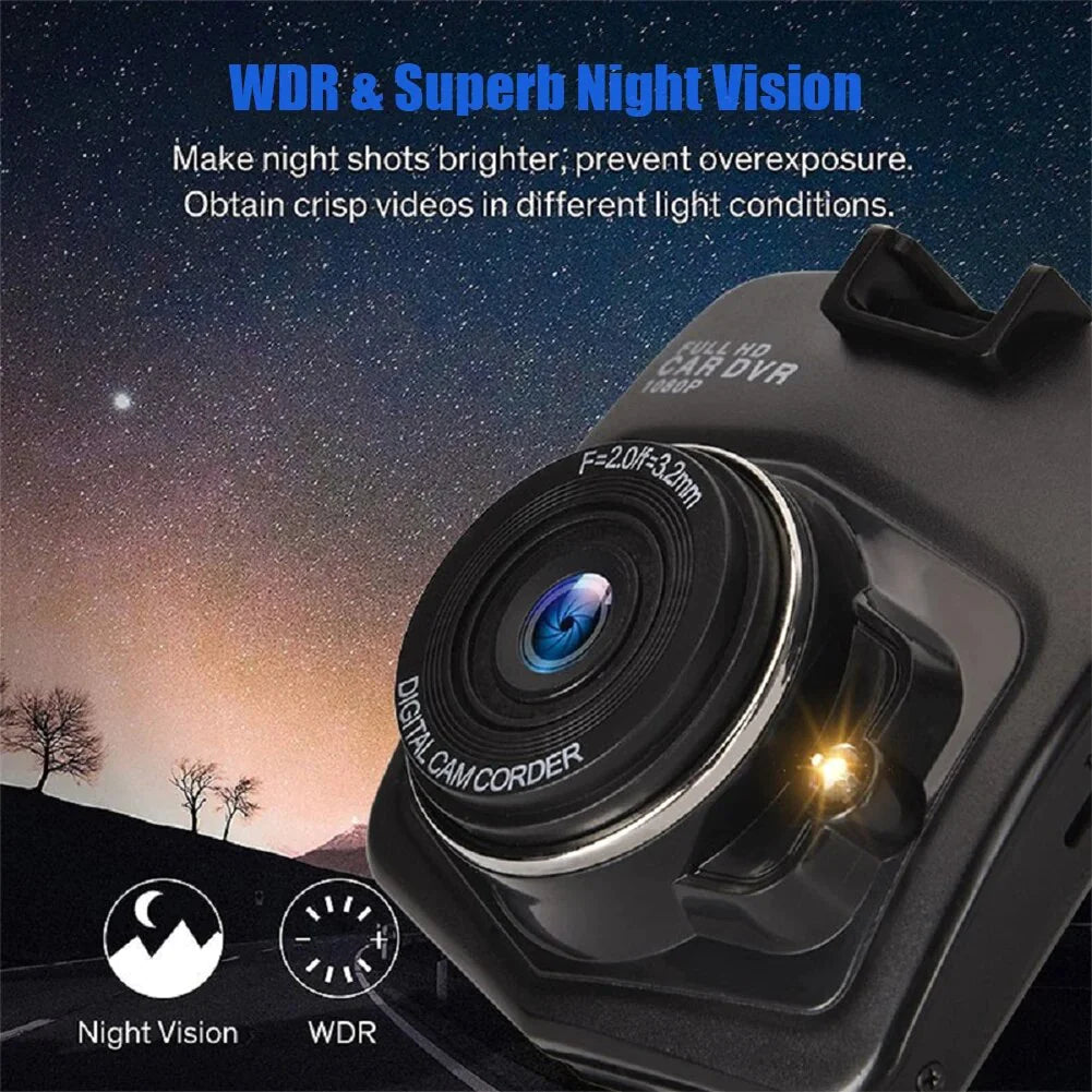 Car DVR Dash Cam 1080P with Night Vision, G-Sensor & 170° Wide Angle 2.4