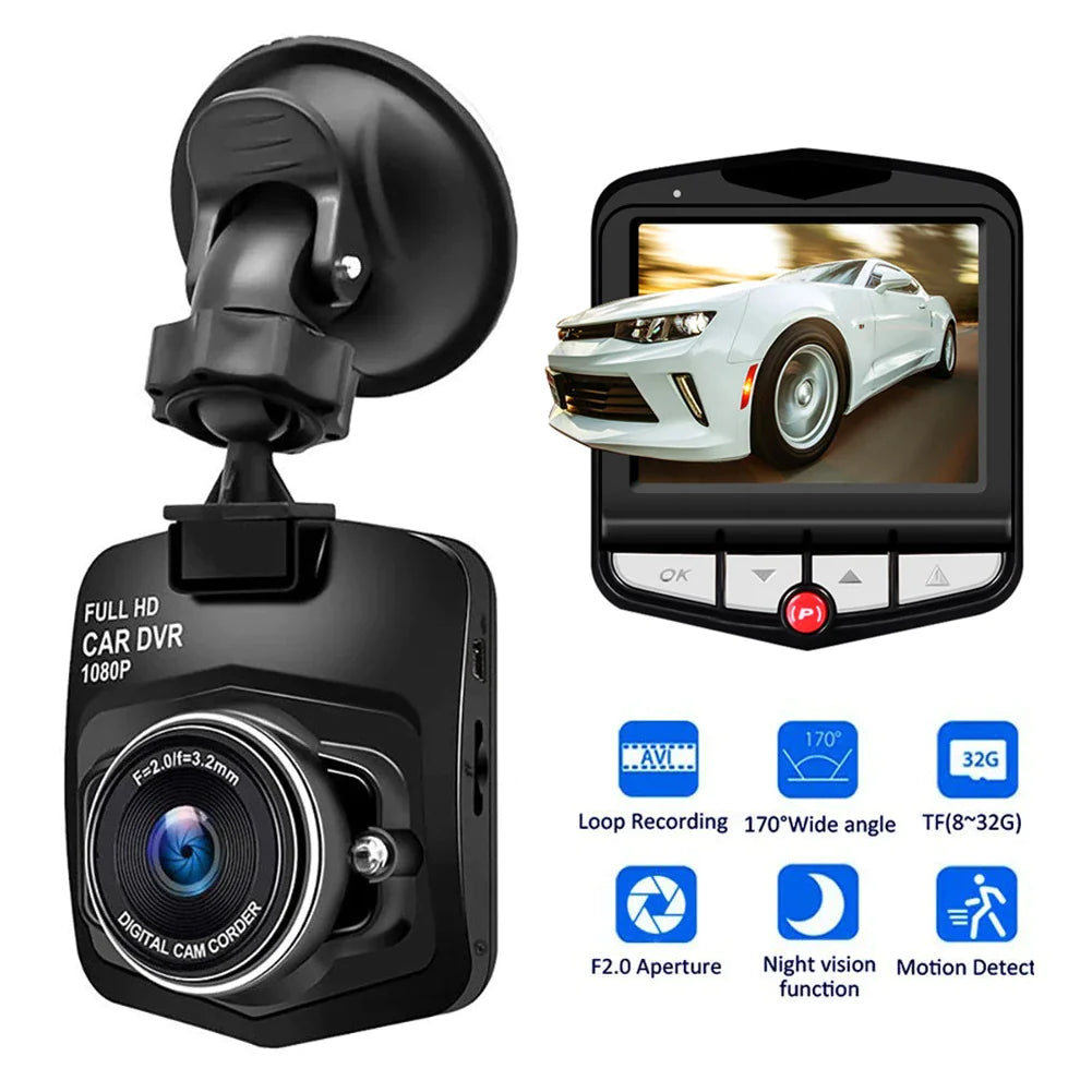 Car DVR Dash Cam 1080P with Night Vision, G-Sensor & 170° Wide Angle 2.4