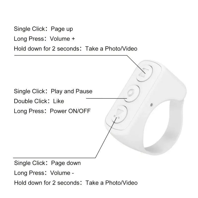 Enhanced Bluetooth Remote Control for Mobile Phones - Versatile Brush Video, Selfie, E-book Page Turner & Volume Adjuster