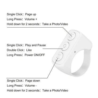 Enhanced Bluetooth Remote Control for Mobile Phones - Versatile Brush Video, Selfie, E-book Page Turner & Volume Adjuster