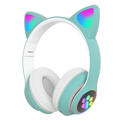 Wireless LED Cat Ear Headphones with Noise Isolation and TF Card Compatibility - Inside The Bars