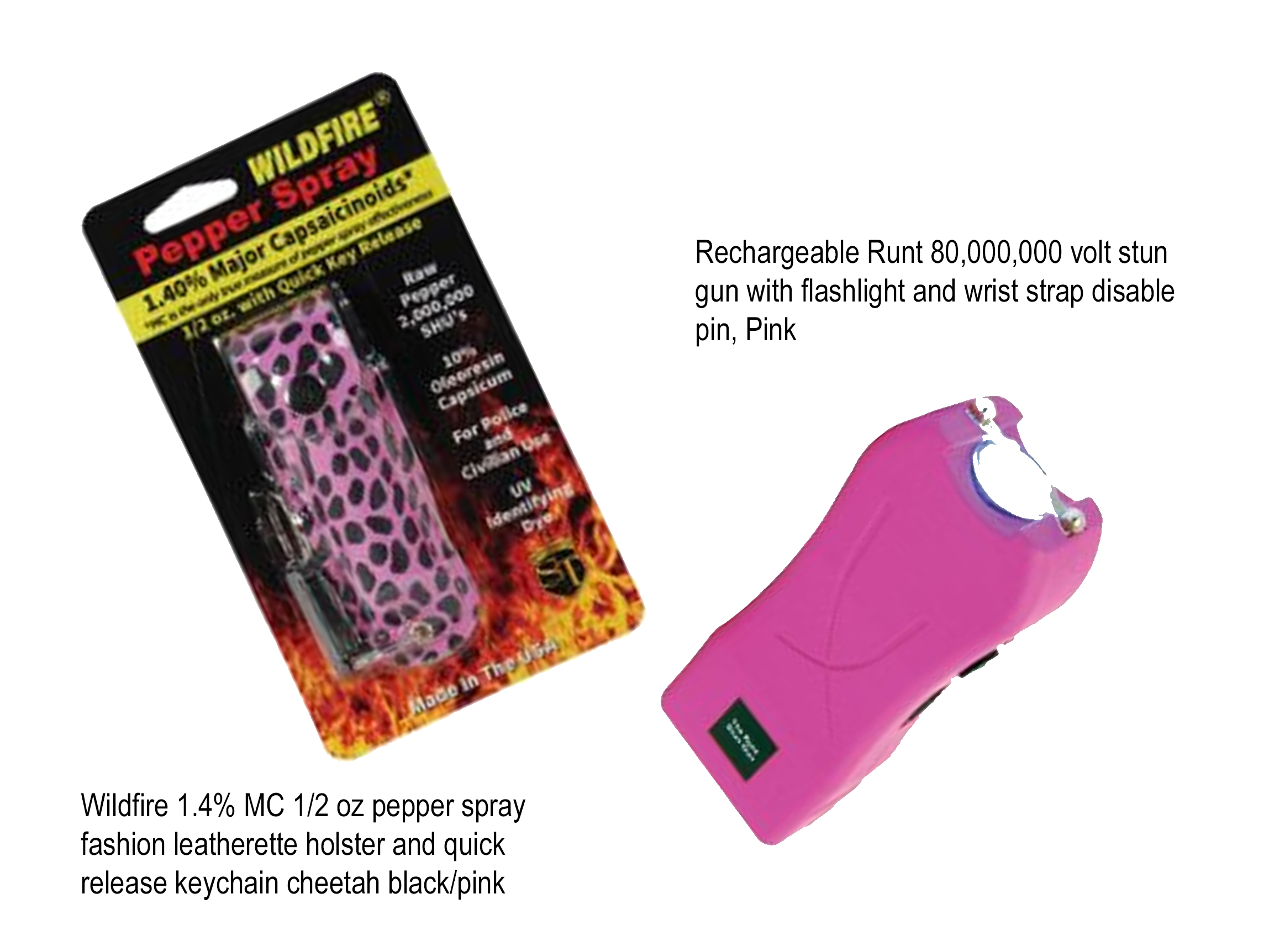 Runt Pink Self-Defense Stun Gun and Pepper Spray Duo