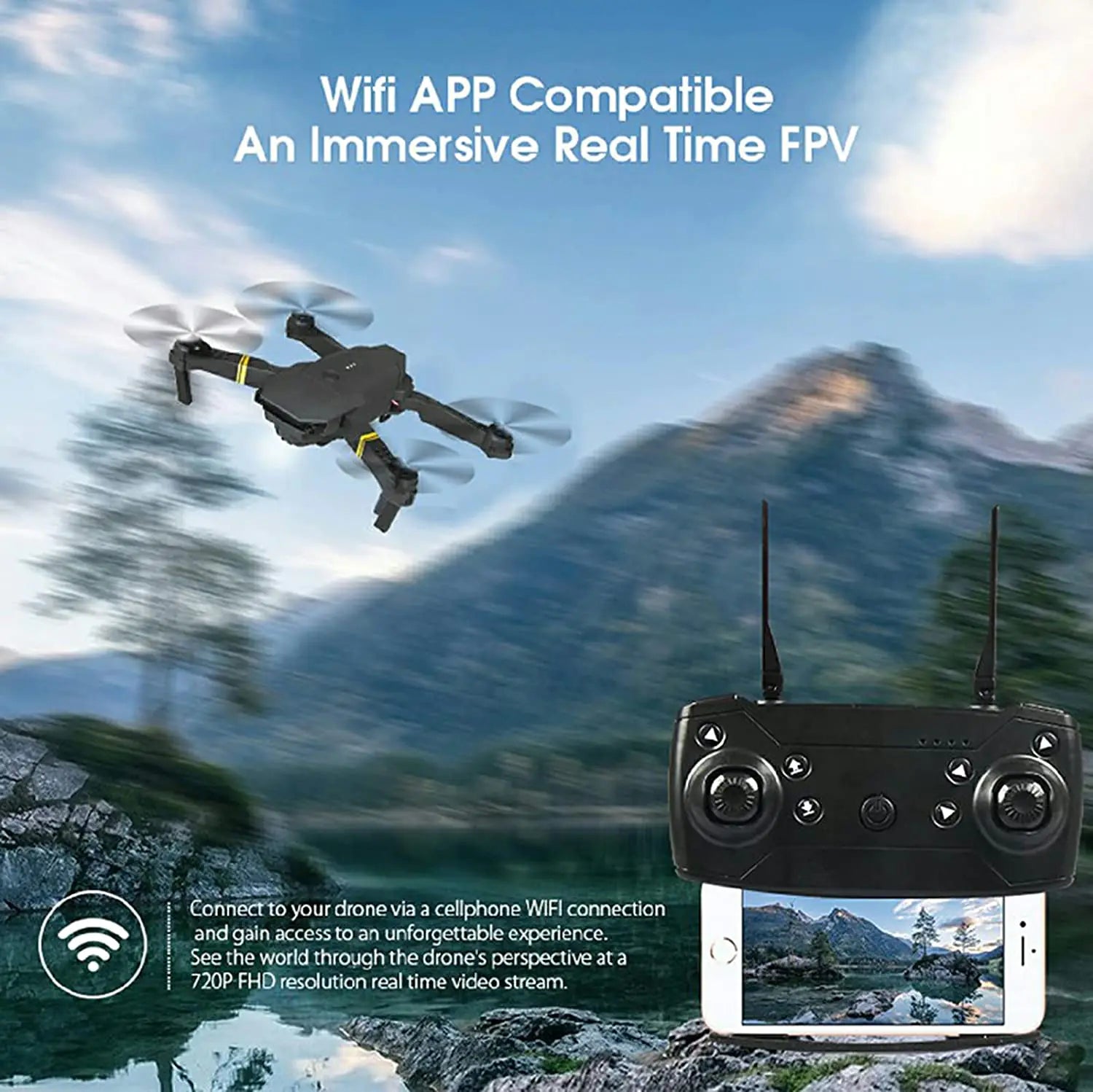 4K Ultra HD Foldable WiFi Drone with Dual Cameras