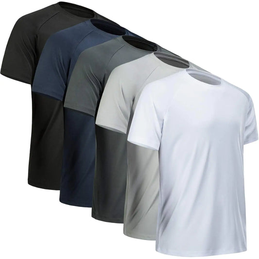 MCPORO Men's Moisture-Wicking Quick Dry Activewear Shirts – Set of 5