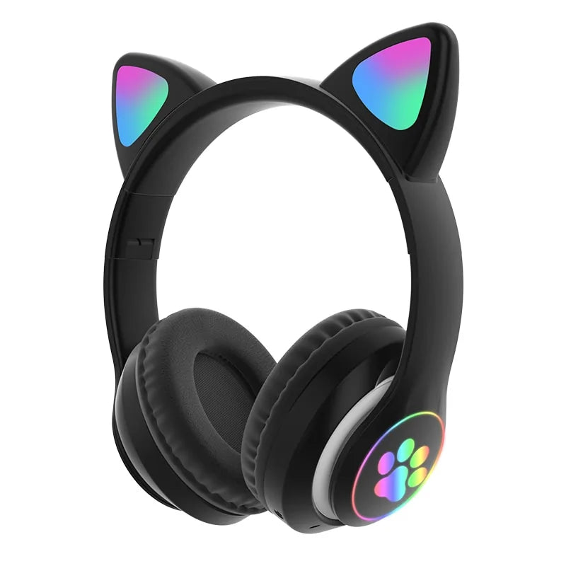 Wireless LED Cat Ear Headphones with Noise Isolation and TF Card Compatibility - Inside The Bars