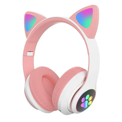 Wireless LED Cat Ear Headphones with Noise Isolation and TF Card Compatibility - Inside The Bars