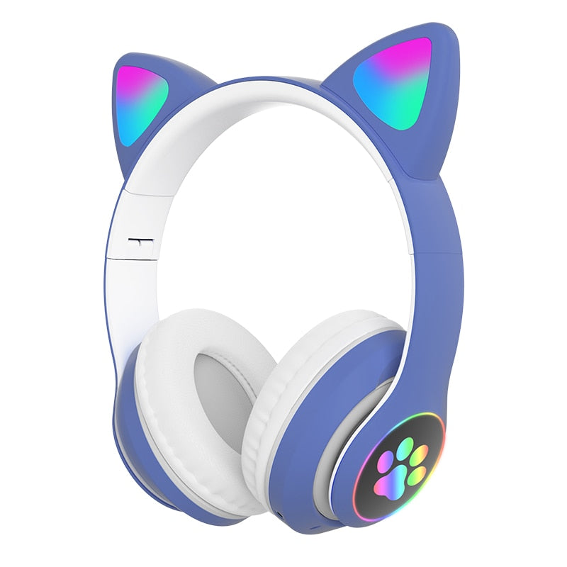 Wireless LED Cat Ear Headphones with Noise Isolation and TF Card Compatibility - Inside The Bars