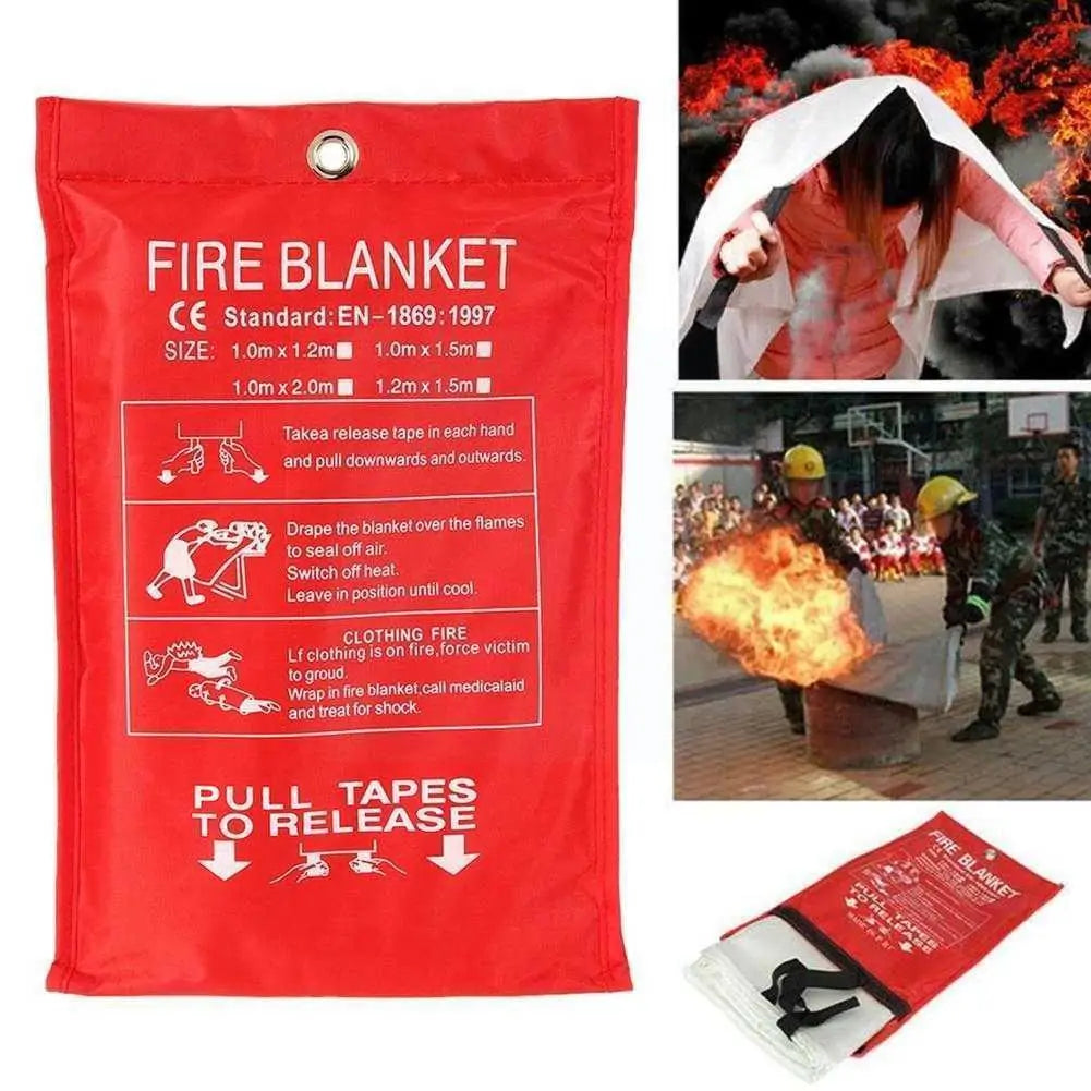 Emergency Fire Extinguishing Blanket - Heat-Resistant Fiberglass Safety Tool