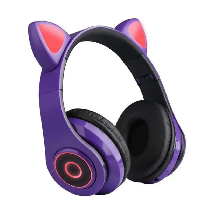 Wireless LED Cat Ear Headphones with Noise Isolation and TF Card Compatibility - Inside The Bars