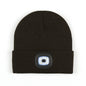 Luminous Knitted Wool Hat with USB Charging LED Light for Night Running in Autumn and Winter