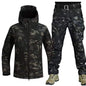 Tactical Shark Skin Cold-Weather Camouflage Suit with Fleece Lining for Autumn and Winter