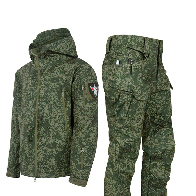 Camouflage Tactical Ghillie Suit with Fleece Lining and Waterproof Protection for Outdoor Adventures