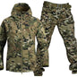 Tactical Shark Skin Cold-Weather Camouflage Suit with Fleece Lining for Autumn and Winter