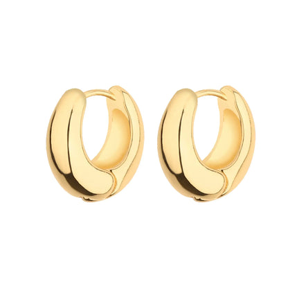 Wgoud 14K Gold Chunky Hoop Earrings Set for Women - Hypoallergenic Thick Huggie and Twist Hoops (6 Pairs)