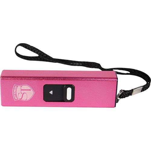 Compact 40 Million Volt Stun Gun Flashlight - Pink & Discreet Design - Inside The Bars