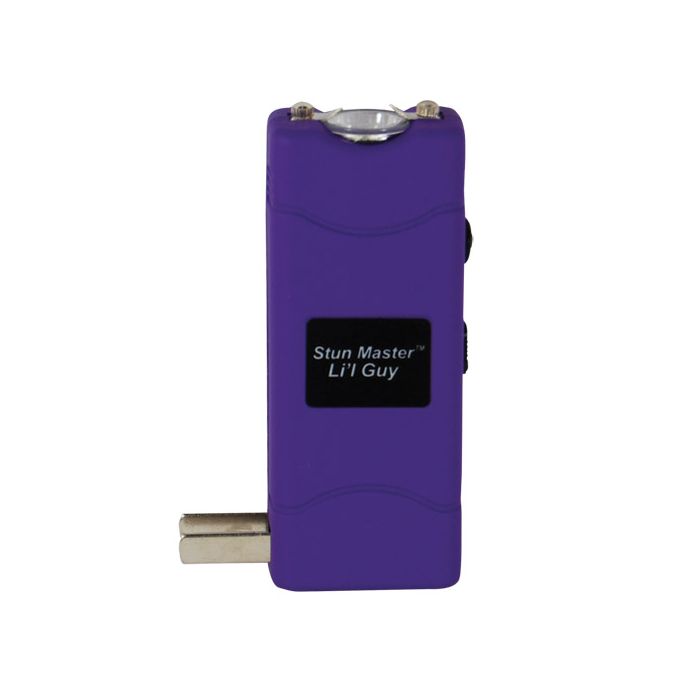 Compact 60 Million Volt Stun Gun with LED Flashlight & Holster - Purple - Inside The Bars