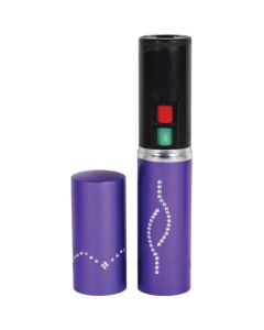 25 Million Volt Lipstick Stun Gun with LED Flashlight - Purple Rechargeable Self-Defense Tool - Inside The Bars