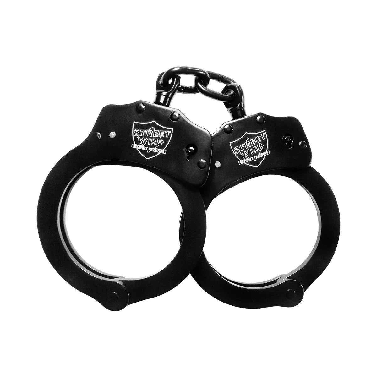 Tactical Black Nickel-Plated Steel Handcuffs