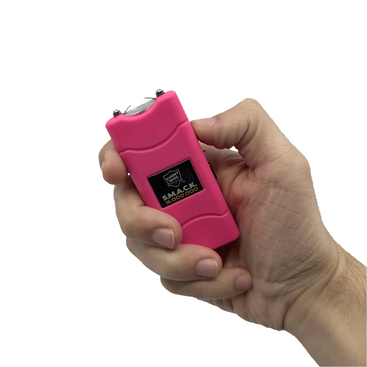 Portable Self-Defense Keychain Defense Kit - Stun Gun & Pepper Spray Gel with LED Light, USB Rechargeable Safety Tool for Women's Protection in BLACK & Hot Pink