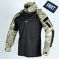 2024 Men's Long Sleeve Camouflage Tactical Combat Shirt with Hood - Breathable Quick-Dry Paintball Top