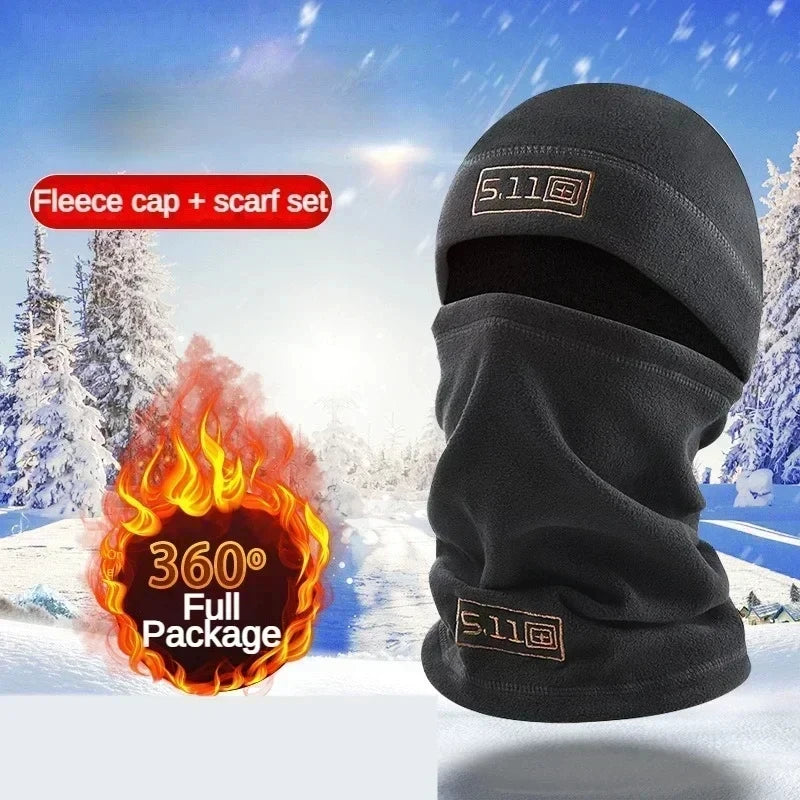 Tactical Military Fleece Hat & Scarf Set - Thermal Balaclava with Face Mask and Neck Protector for Winter Sports - Inside The Bars