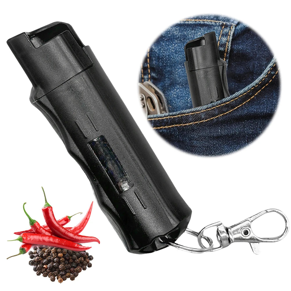 20ml Compact Self-Defense Pepper Spray Keychain - Reusable Outdoor Safety Tool for Men & Women - Inside The Bars