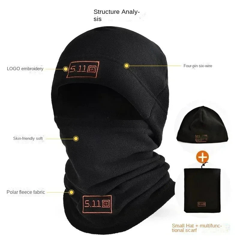 Tactical Military Fleece Hat & Scarf Set - Thermal Balaclava with Face Mask and Neck Protector for Winter Sports - Inside The Bars