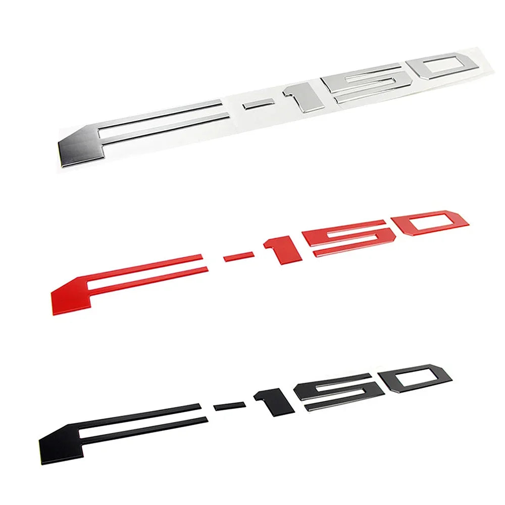 3D F-150 Nameplate Badge Sticker for Ford F150 Tailgate - Red and Black Trim Logo Decals Auto Accessories