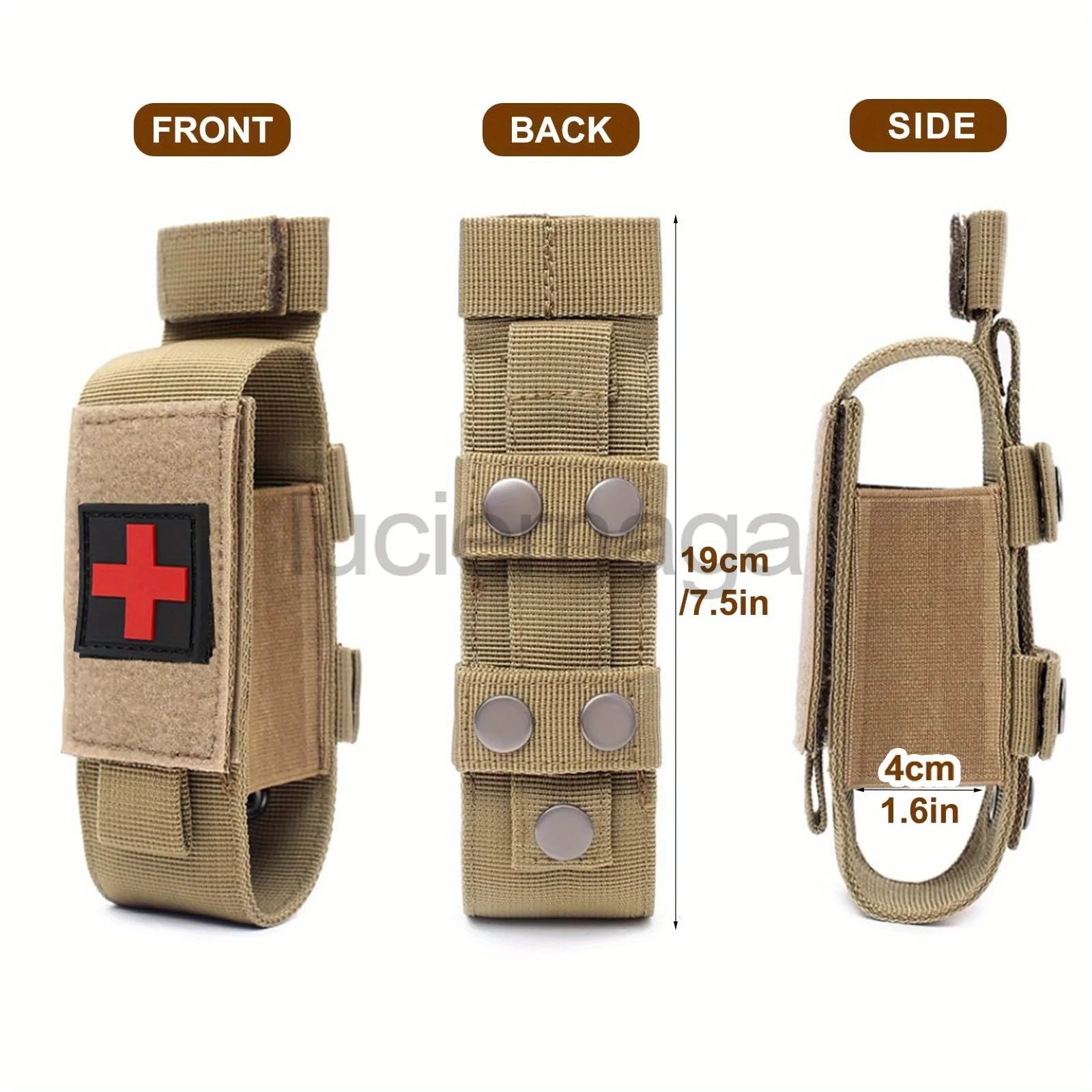 LUC Tactical Emergency First Aid Kit Pouch with Tourniquet, Scissors, and Molle Attachment - 1000D Nylon for Outdoor Hunting