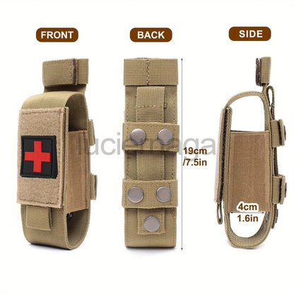 LUC Tactical Emergency First Aid Kit Pouch with Tourniquet, Scissors, and Molle Attachment - 1000D Nylon for Outdoor Hunting