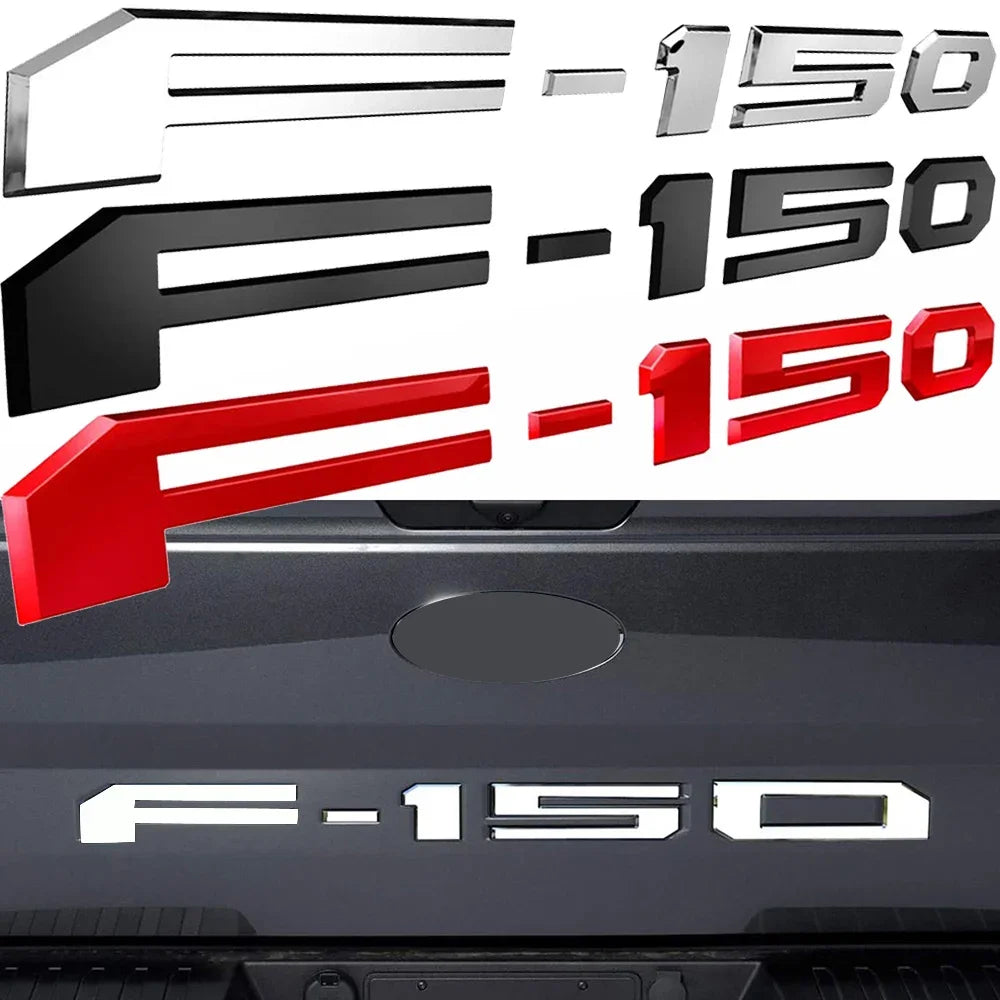 3D F-150 Nameplate Badge Sticker for Ford F150 Tailgate - Red and Black Trim Logo Decals Auto Accessories