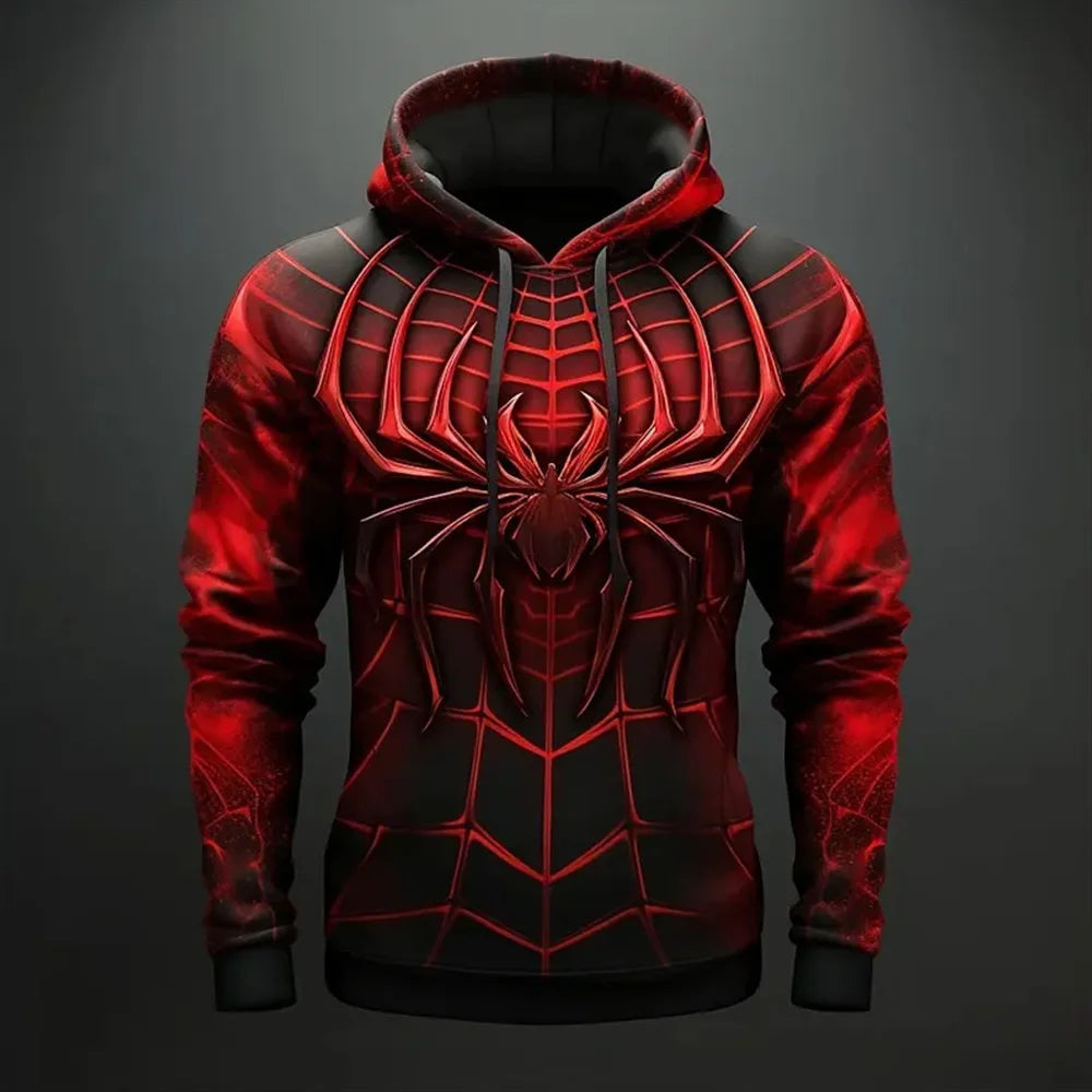 2024 Retro men's sweatshirt 3D spider print Tops casual Unisex hoodie spring Autumn oversized clothing Harajuku  hoodie jumper