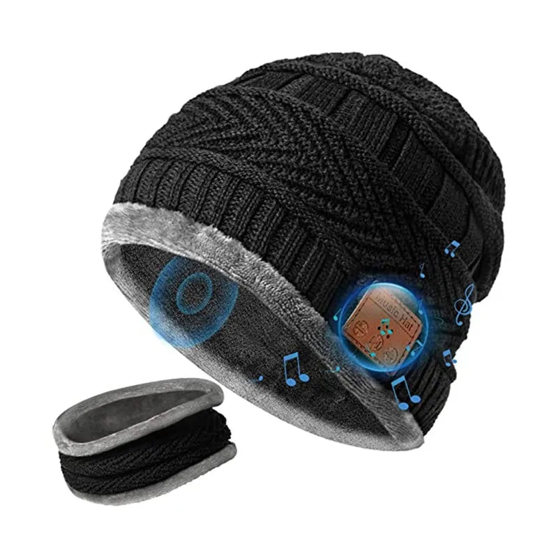 Bluetooth 5.0 Knit Beanie with Built-in Headphones and Microphone - Inside The Bars