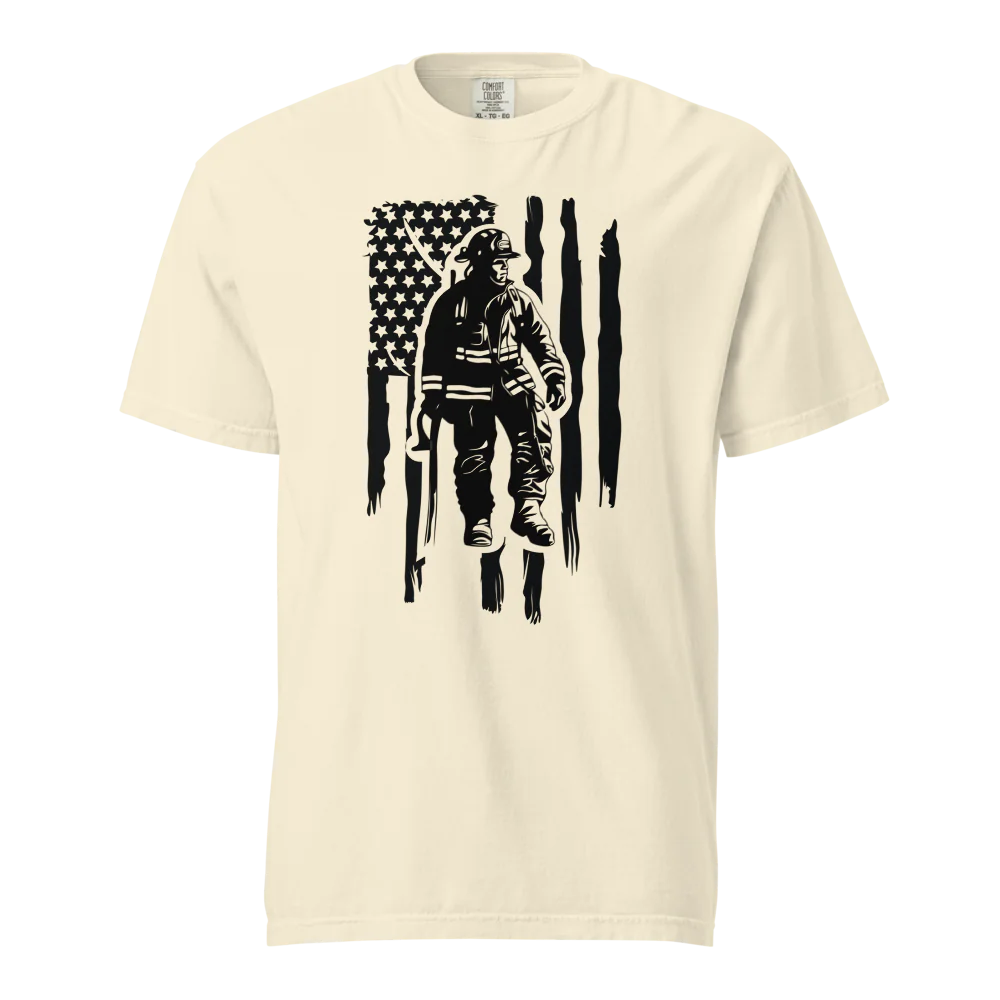 Firefighter Flag T-Shirt | Comfort Colors 1717