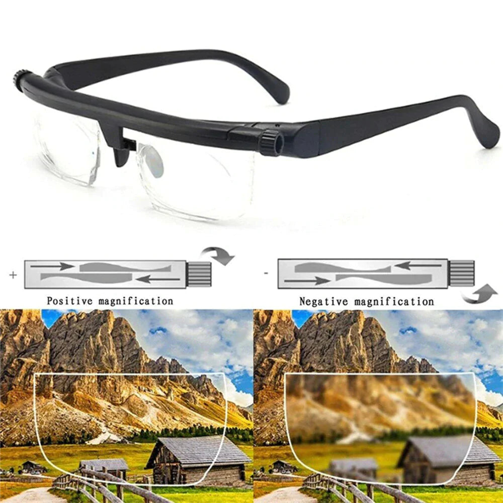 Adjustable Focus Eyeglasses for Clear Vision - Variable Diopter Reading Glasses